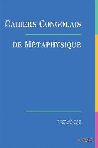 Cahiers Congolais de Métaphysique CCM, vol. 1, janvier 2015