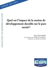 - Espi - Quel est l'impact de la notion de développement durable sur le parc social ?.