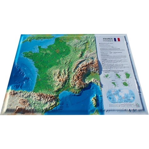 Carte en relief de la France physique et des... - 3D Map ...