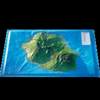  3D Map - Carte en relief de la Réunion - 1/170 000.