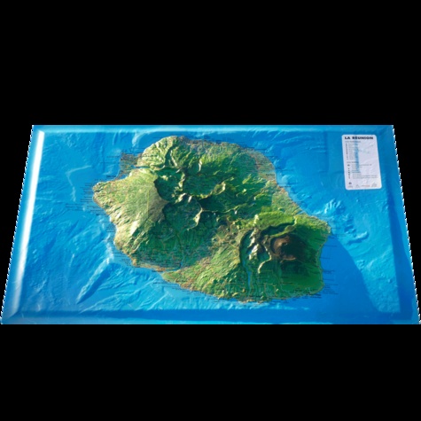 Carte en relief de la Réunion. 1/170 000