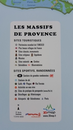 Carte en relief des massifs de Provence. 1/310 000