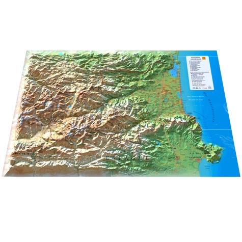 Carte en relief des Pyrénées-orientales. 1/240 000