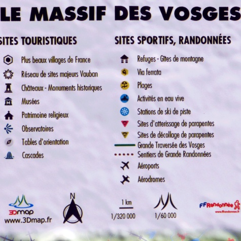Carte en relief du massif des Vosges