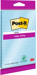 Bloc post-it bleu ligne 45f super sticky 102x152 mm
