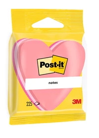 Bloc post-it cœur 3 couleurs 225f