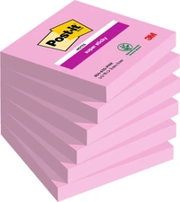 Bloc post-it rose tropical 90 f super sticky 76x76 mm