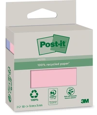 Lot 2 blocs post-it rose bleu recycles 76x76mm