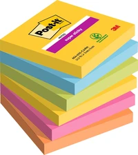 Lot 6 blocs post-it carnival super sticky 76x76 mm