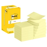 Lot de 12 blocs post-it® z-notes super sticky - 76 mm x 76 mm -  jaune canari