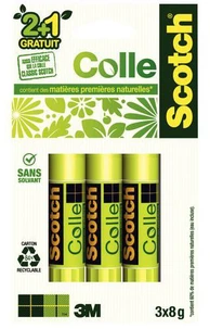 Lot de 2 sticks de colle naturelle + 1 gratuit