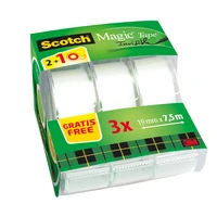Lot de 3 rouleaux ruban invisible scotch® magic™ avec dévidoirs - 19 mm x 7,5 m