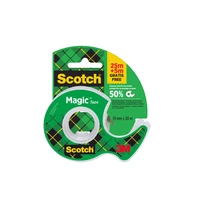 Ruban scotch magic 25mx19mm 1 rouleau/dév.rechargeable + 5 m offert