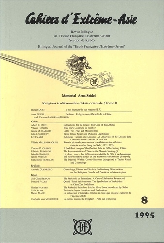 Éd. hubert Durt - Cahiers d'Extrême-Asie 8 : Cahiers d'Extrême-Asie n° 08 (1995) - Religions traditionnelles d'Asie orientale (Tome I) 1995.