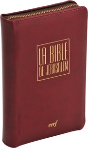  Éditions du Cerf - La Bible de Jérusalem Poche, étui "luxe" bordeaux avec fermeture éclair, papier bible, tranche or.
