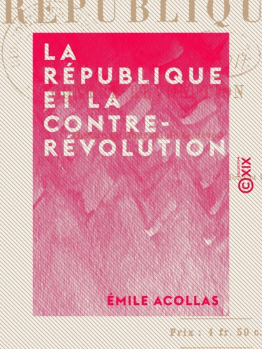 La République et la Contre-Révolution. Lettre au Journal de Genève