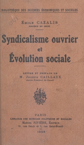 Syndicalisme ouvrier et évolution sociale