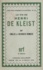 La vie de Henri de Kleist