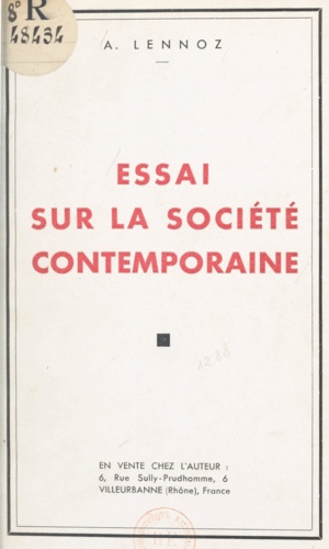 Essai sur la société contemporaine