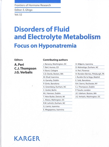 Disorders of Fluid and Electrolyte Metabolism. Focus on Hyponatremia
