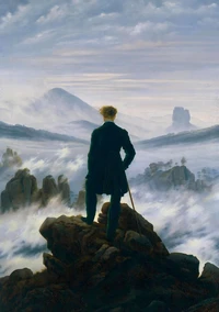 Caspar David Friedrich 'Der Wanderer über dem Nebelmeer' - Notizbuch A5 gepunktet - 100 Seiten 90g/m² - Soft Cover - FSC Papier