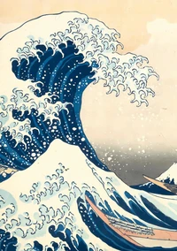 Hokusai 'Die große Welle vor Kanagawa' Notizbuch A5 kariert - 100 Seiten 90g/m² - Soft Cover - FSC Papier