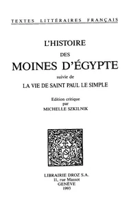 L'Histoire des moines d'Egypte