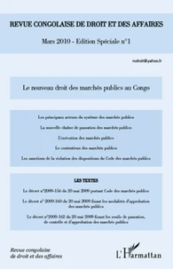 Le nouveau droit des marchés publics au Congo