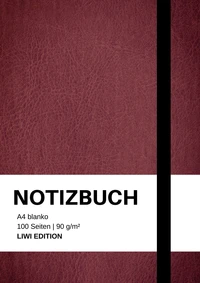 Notizbuch A4 blanko bordeaux - 100 Seiten Soft Cover - FSC Papier