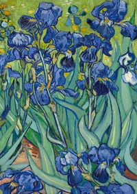 Notizbuch A4 blanko Hardcover - Motiv "Schwertlilien" (Irises) Vincent van Gogh - 100 Seiten - FSC Papier