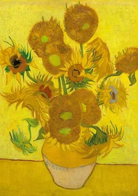 Notizbuch A5 blanko - 100 Seiten 90g/m² - Hardcover Motiv Sonnenblumen Vincent van Gogh - FSC Papier