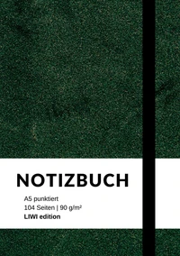Notizbuch A5 punktiert grün - 100 Seiten 90g/m² - Soft Cover - FSC Papier