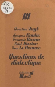 Questions De Dialectique