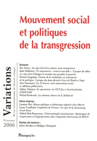 Mouvement social et politiques de la transgression