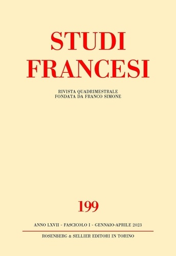  Aa.vv. et Fabio Scotto - Studi Francesi 199 - Yves Bonnefoy cent ans (1923-2023). Rencontres.