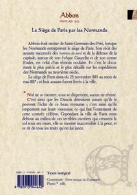 Le siège de Paris par les Normands du 25 novembre 885 au mois de mai 892