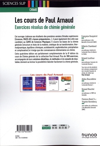 Les cours de Paul Arnaud. Exercices résolus de Chimie générale 4e édition