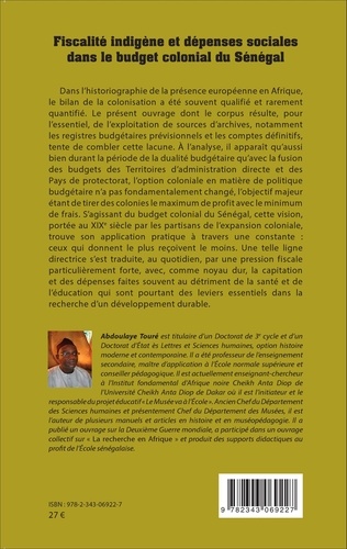 Fiscalité indigène et dépenses sociales dans le budget colonial du Sénégal (1905-1946)