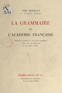 La grammaire de l'Académie française