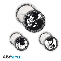 Death note - pack de badges - light, l & ryuk
