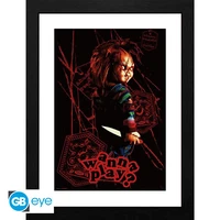 Chucky - tirage encadré "chucky veut jouer" (30x40 cm)