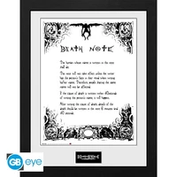 Death note - tirage encadré "death note" (30x40 cm)