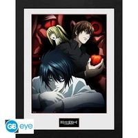 Death note - tirage encadré "light, l and misa" (30x40 cm)