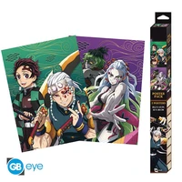 Demon slayer - set 2 posters chibi (52x38 cm) - entertainment district