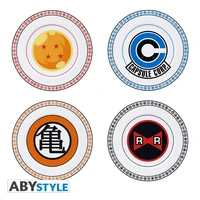 Dragon ball - set de 4 assiettes - emblèmes