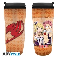 Fairy tail - mug de voyage lucy, natsu & emblème