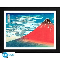 Hokusai - tirage encadré "fuji rouge" (30x40 cm)