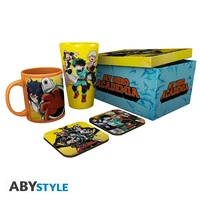 My hero academia - pack verre xxl + mug + 2 coasters "héros"