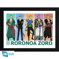 One piece - tirage encadré "zoro le chasseur de pirates" (30x40 cm)