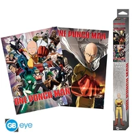 One punch man - set 2 posters chibi (52x38 cm) - saitama & genos